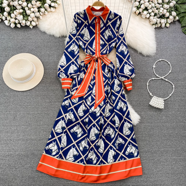 Premium Printed A-line Maxi Dress