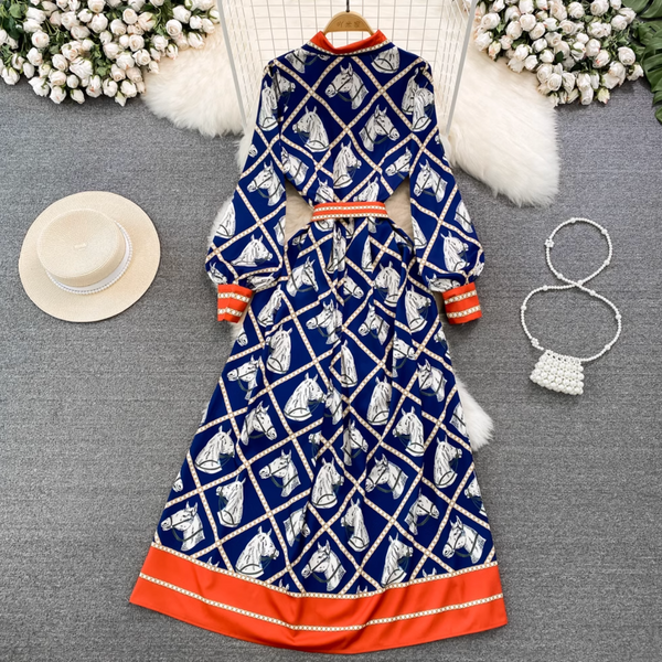 Premium Printed A-line Maxi Dress