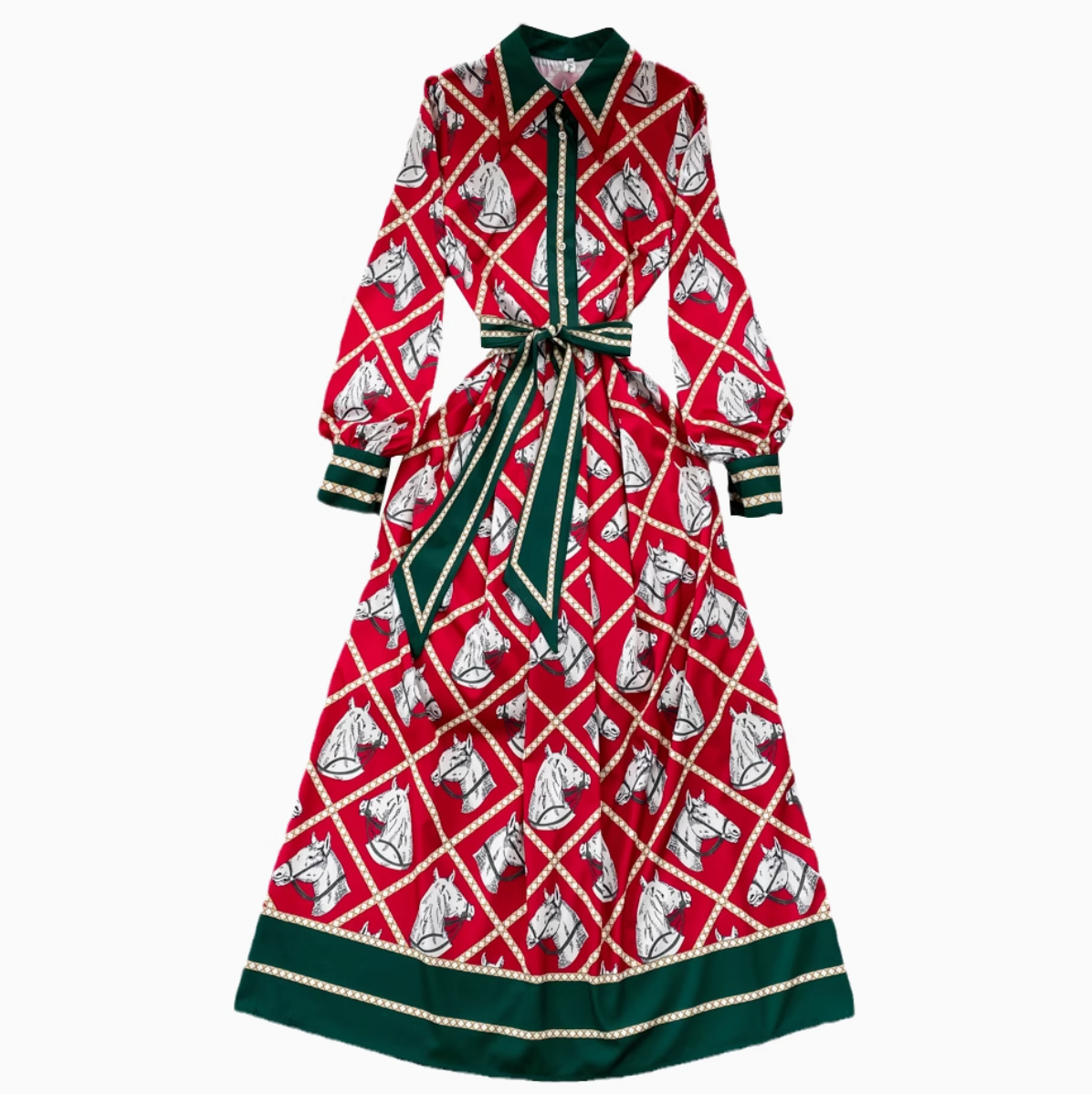 Premium Printed A-line Maxi Dress