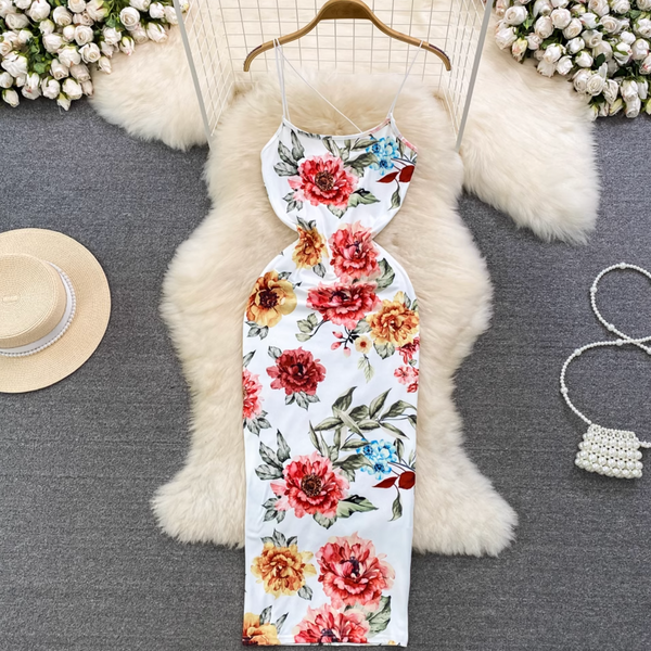 Elegant Floral Printed Slip Dress