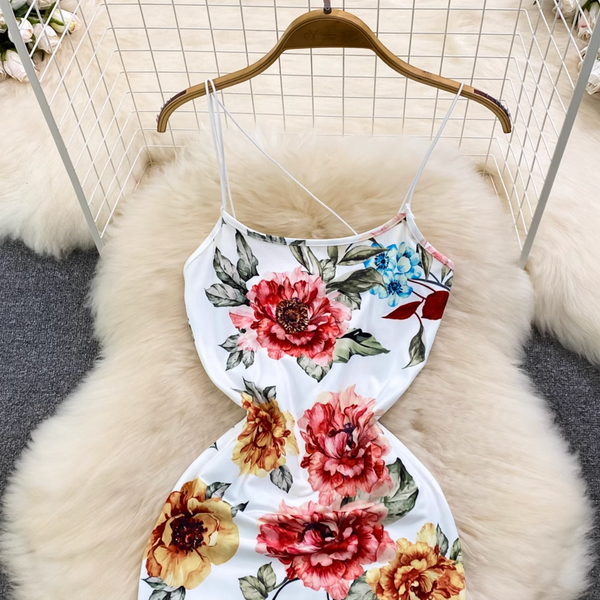 Elegant Floral Printed Slip Dress
