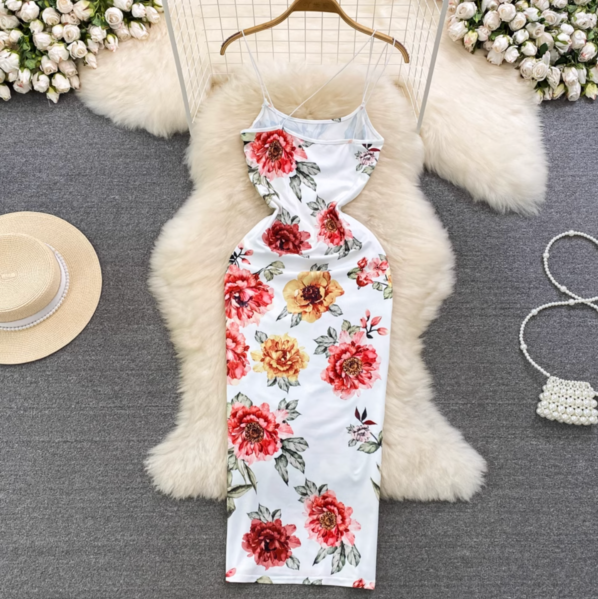Elegant Floral Printed Slip Dress