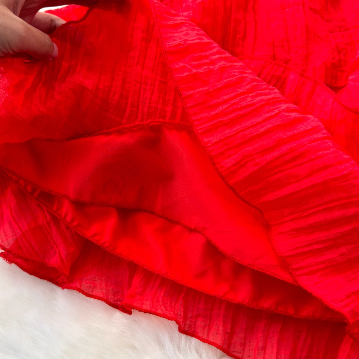 Irregular Design Layered Chiffon Slip Dress