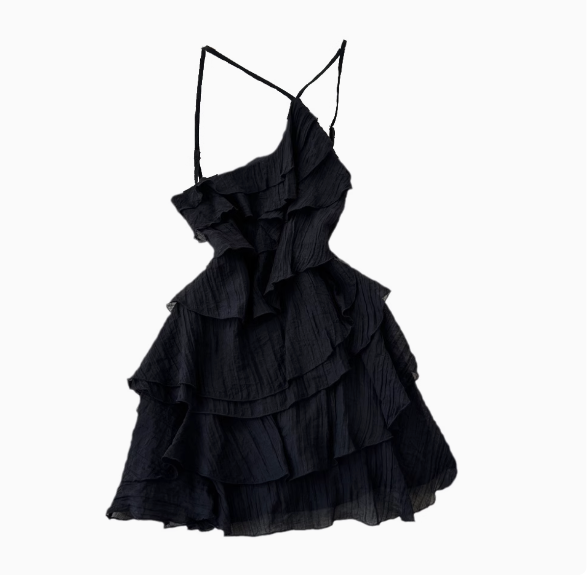 Irregular Design Layered Chiffon Slip Dress