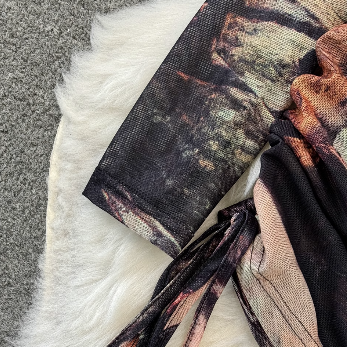 Niche Crew Neck Printed Dress