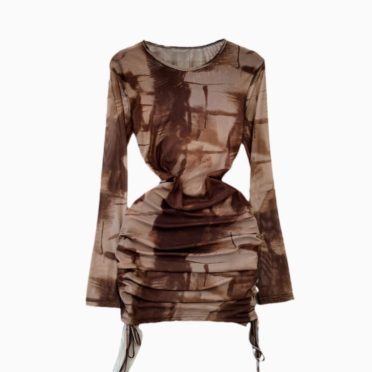 Niche Crew Neck Printed Dress