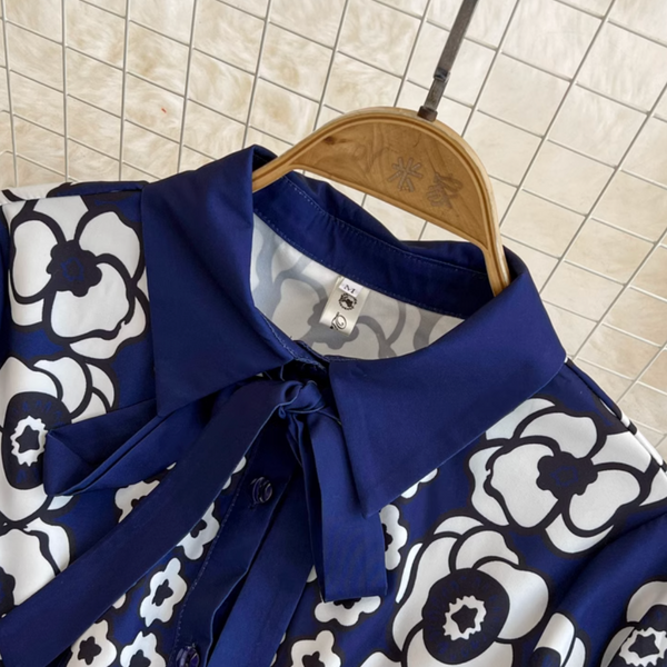 High-end Bow Pattern Printed Dress