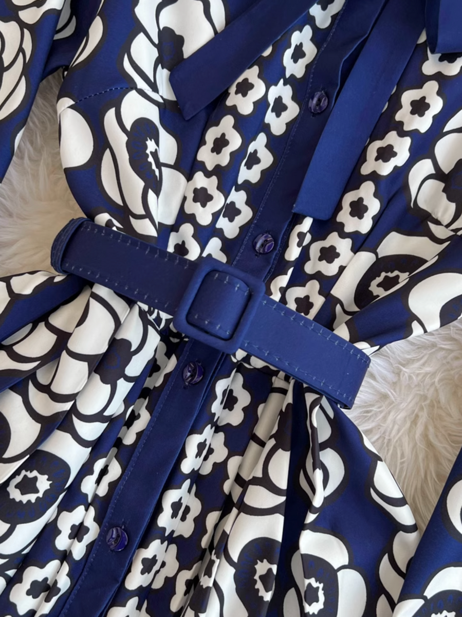 High-end Bow Pattern Printed Dress