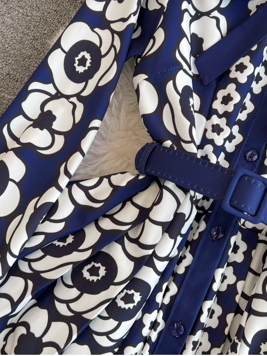 High-end Bow Pattern Printed Dress