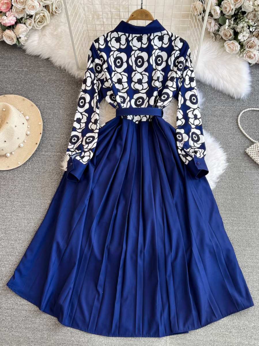 High-end Bow Pattern Printed Dress