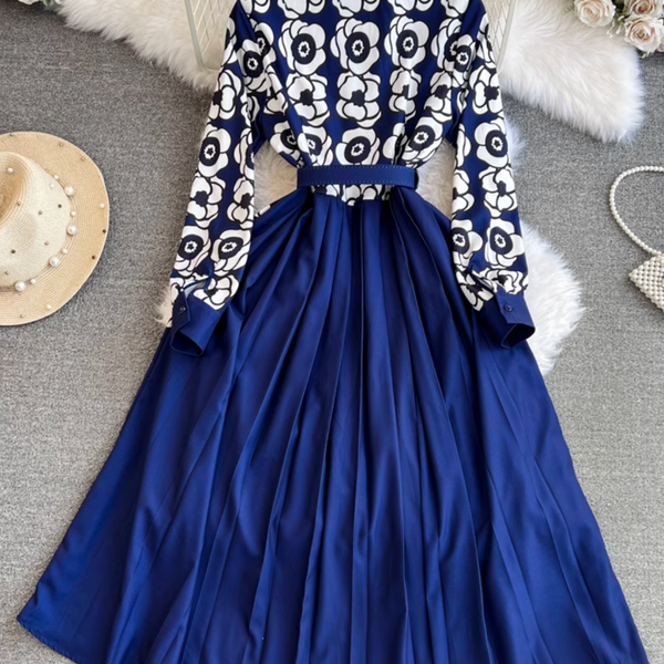 High-end Bow Pattern Printed Dress