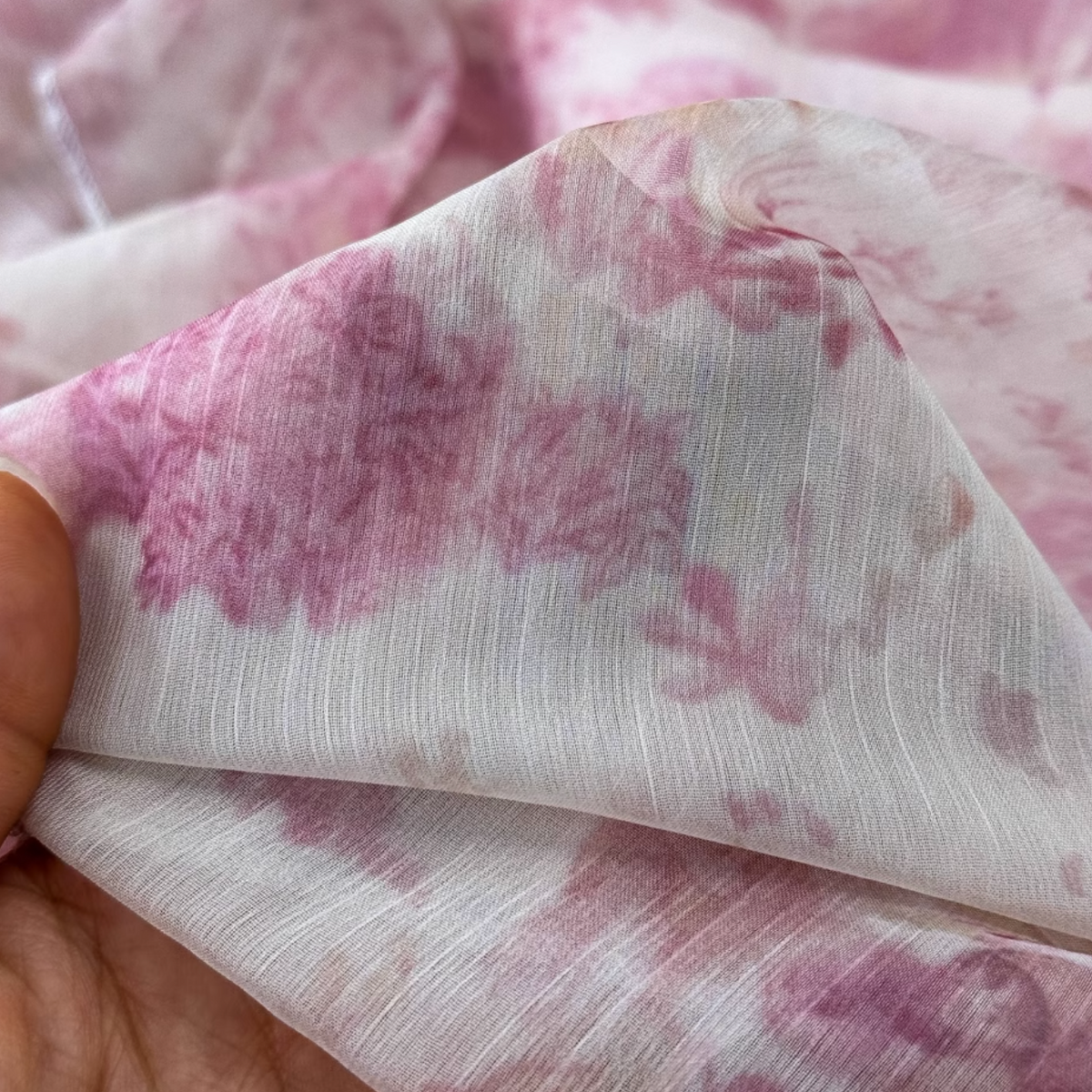 Fairy Pink Floral Printed Chiffon Dress