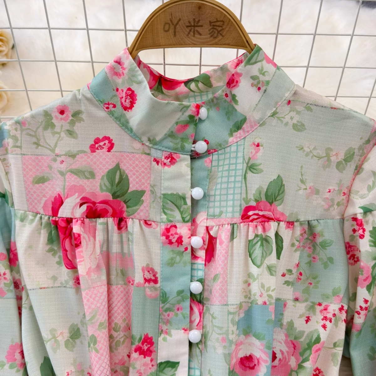 Courtly Lace-up Floral Printed Dress