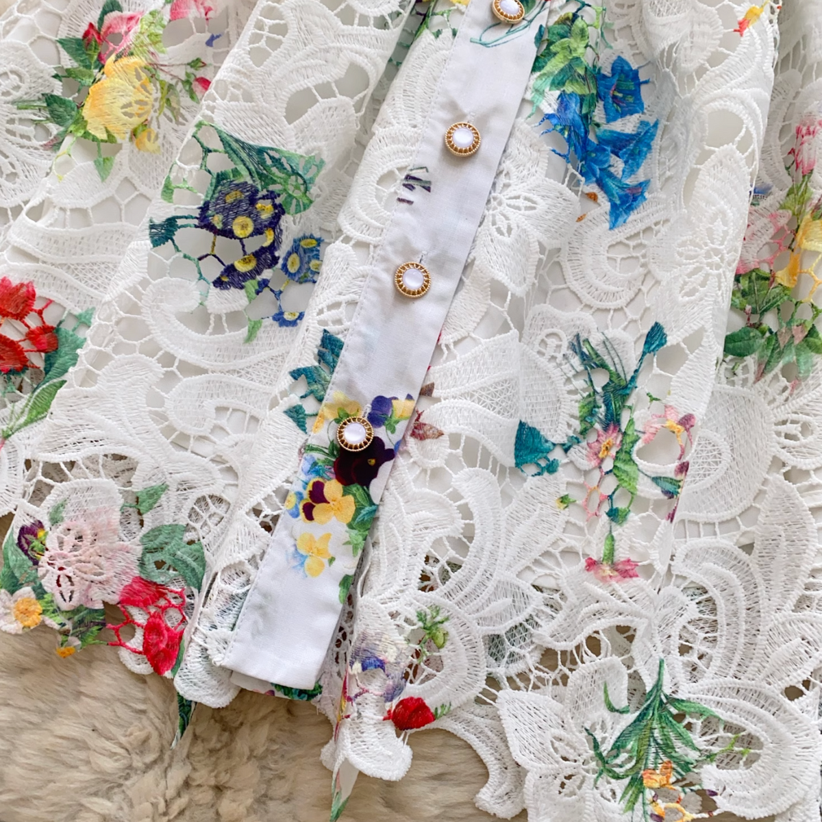 Suit Collar Floral Dress with Belt