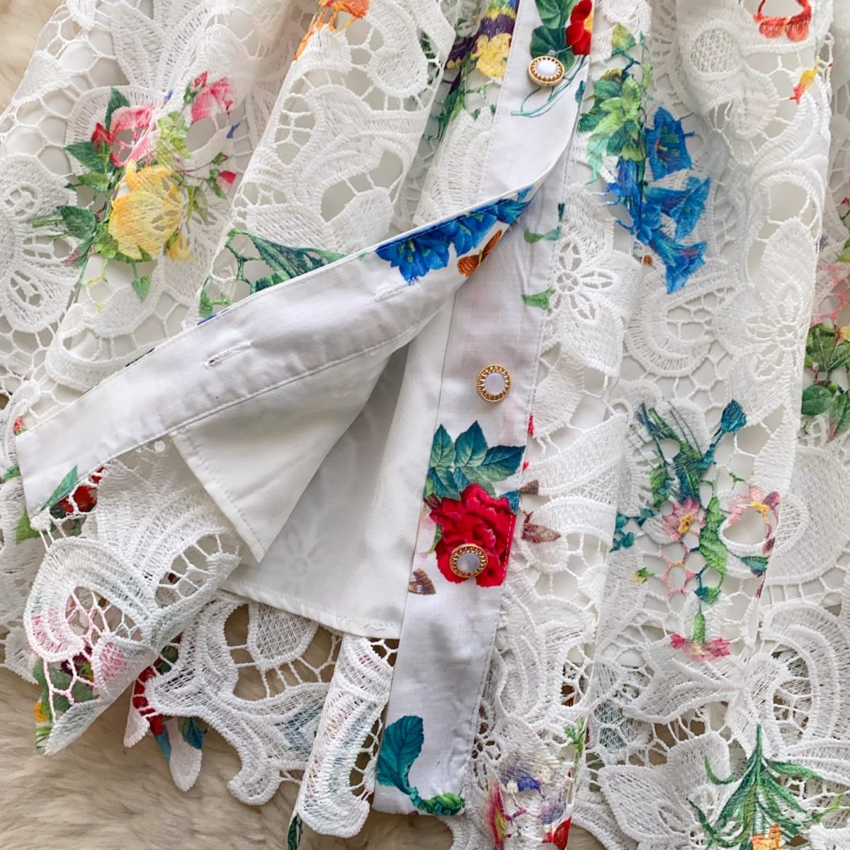 Suit Collar Floral Dress with Belt
