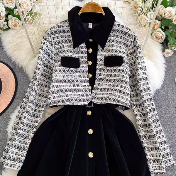 Faux Two-pieces Sweetie Suede Dress