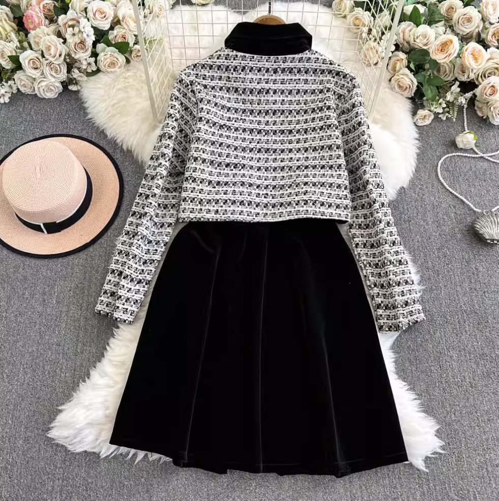 Faux Two-pieces Sweetie Suede Dress