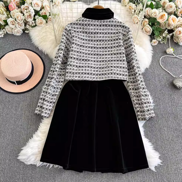 Faux Two-pieces Sweetie Suede Dress