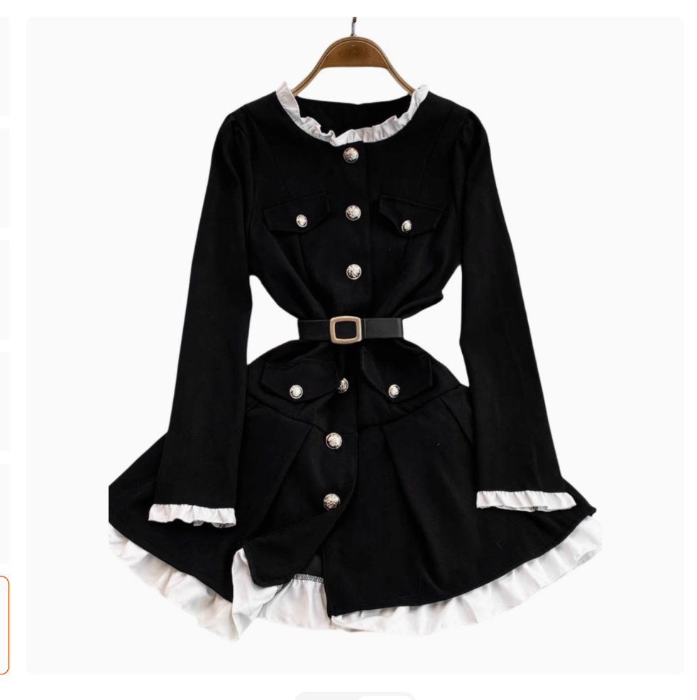 Ruffled Lace Trim Plaid Dress