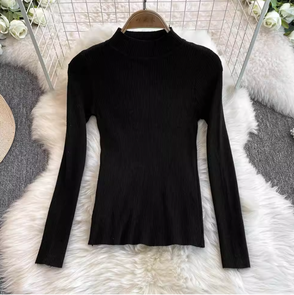 Plaid Slip Dress & Black Sweater 2Pcs