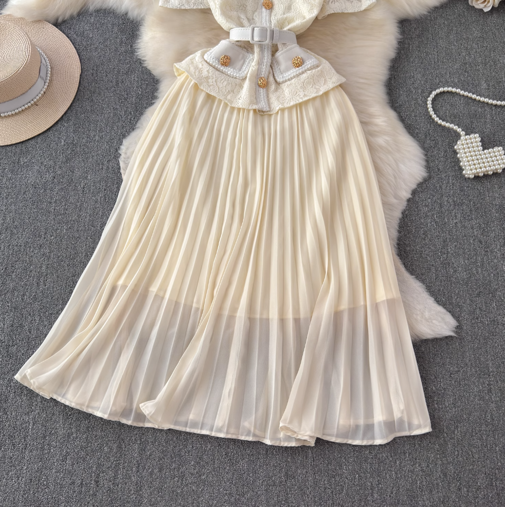 Fairy Lace Patchwork Apricot Dress