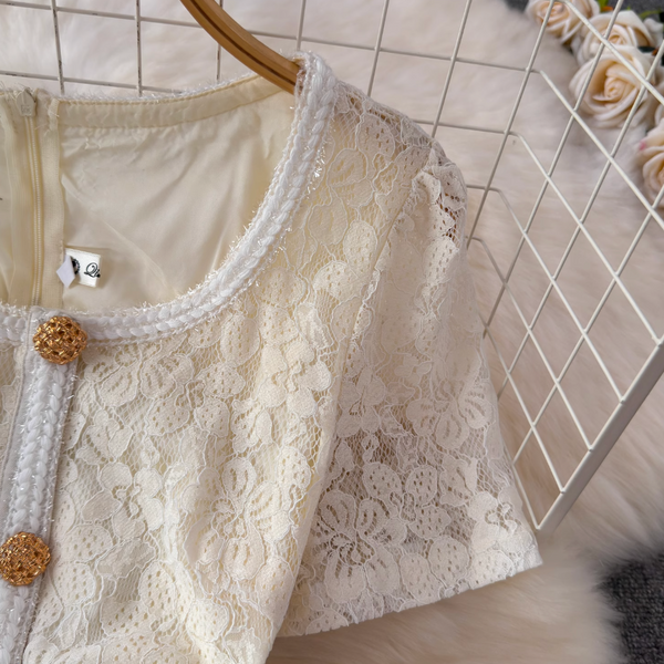 Fairy Lace Patchwork Apricot Dress