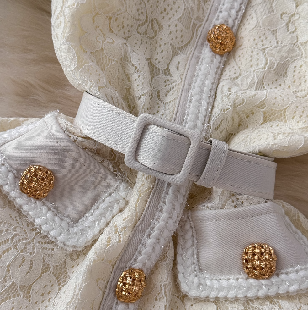 Fairy Lace Patchwork Apricot Dress