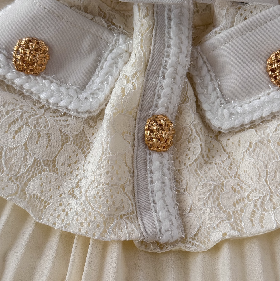 Fairy Lace Patchwork Apricot Dress