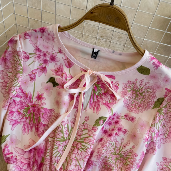 High-end Floral A-line Puffy Dress