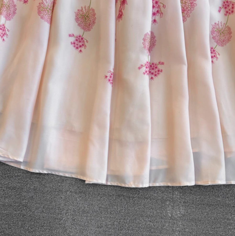 High-end Floral A-line Puffy Dress