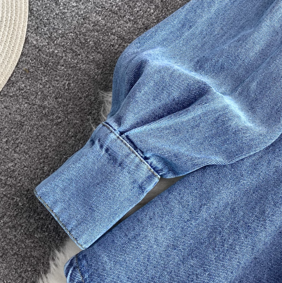 Chic Knitted Vest & Denim Dress 2Pcs
