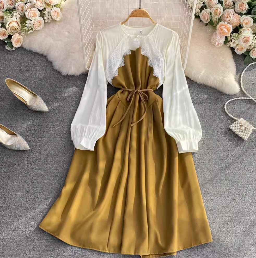 Ethic Style Lace Patchwork A-line Dress