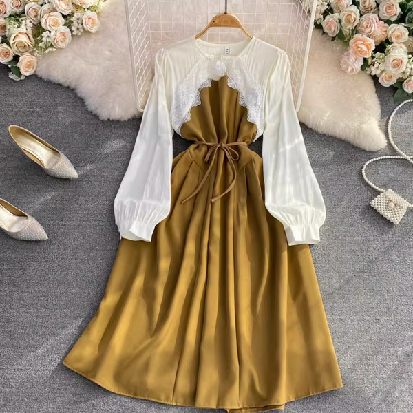Ethic Style Lace Patchwork A-line Dress