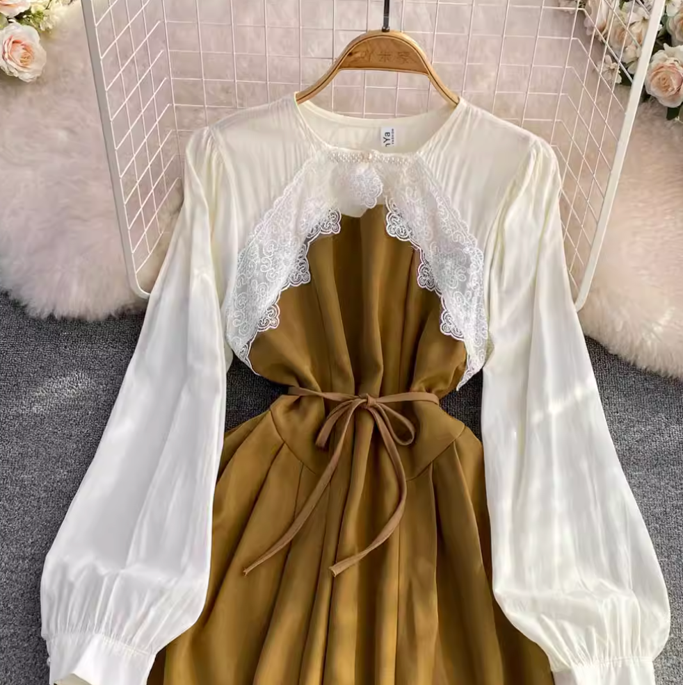 Ethic Style Lace Patchwork A-line Dress