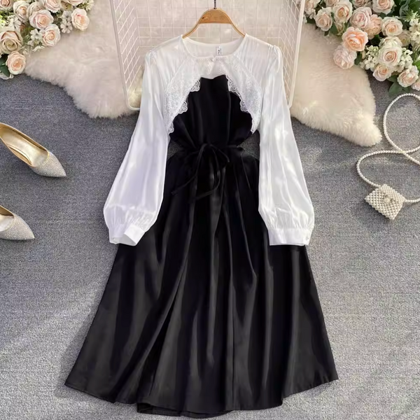 Ethic Style Lace Patchwork A-line Dress
