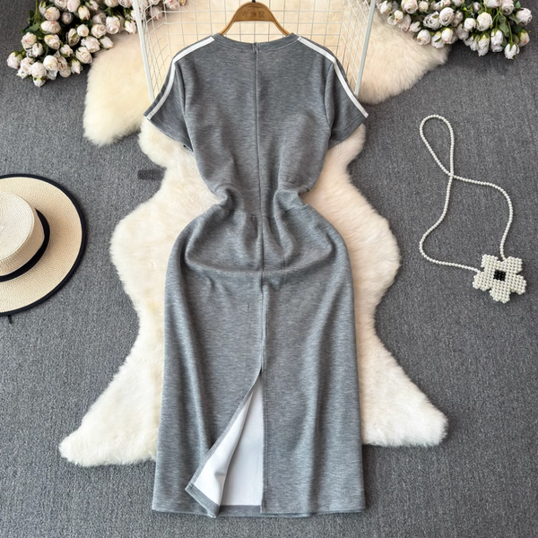 French Style Denim Patchwork Dress