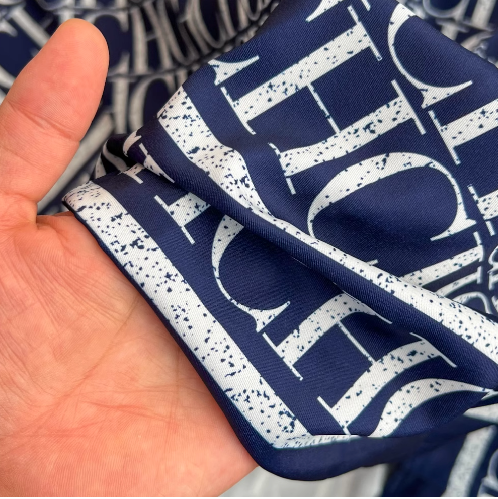 Vintage Monogrammed Print Shirt Dress