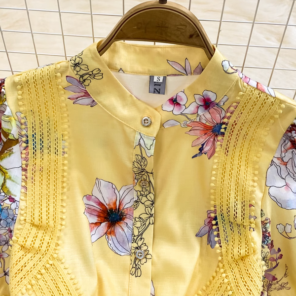 Vintage Floral Printed A-line Dress