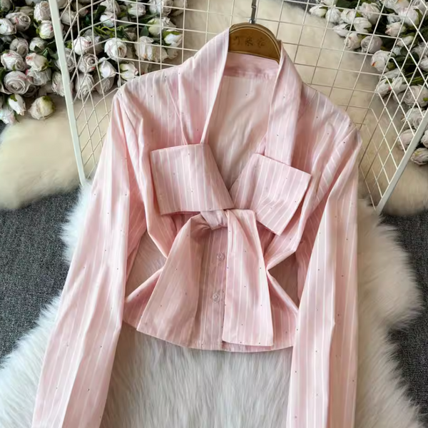 Beaded Knotted Shirt & Dress 2Pcs
