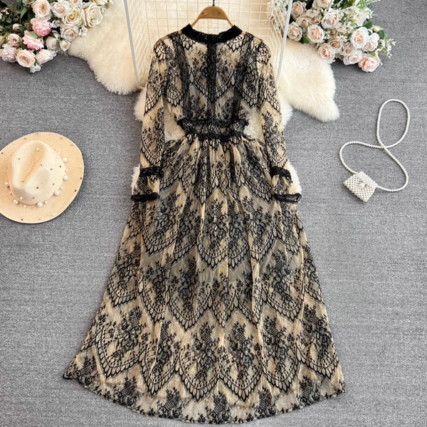 Elegant A-line Black Lace Dress