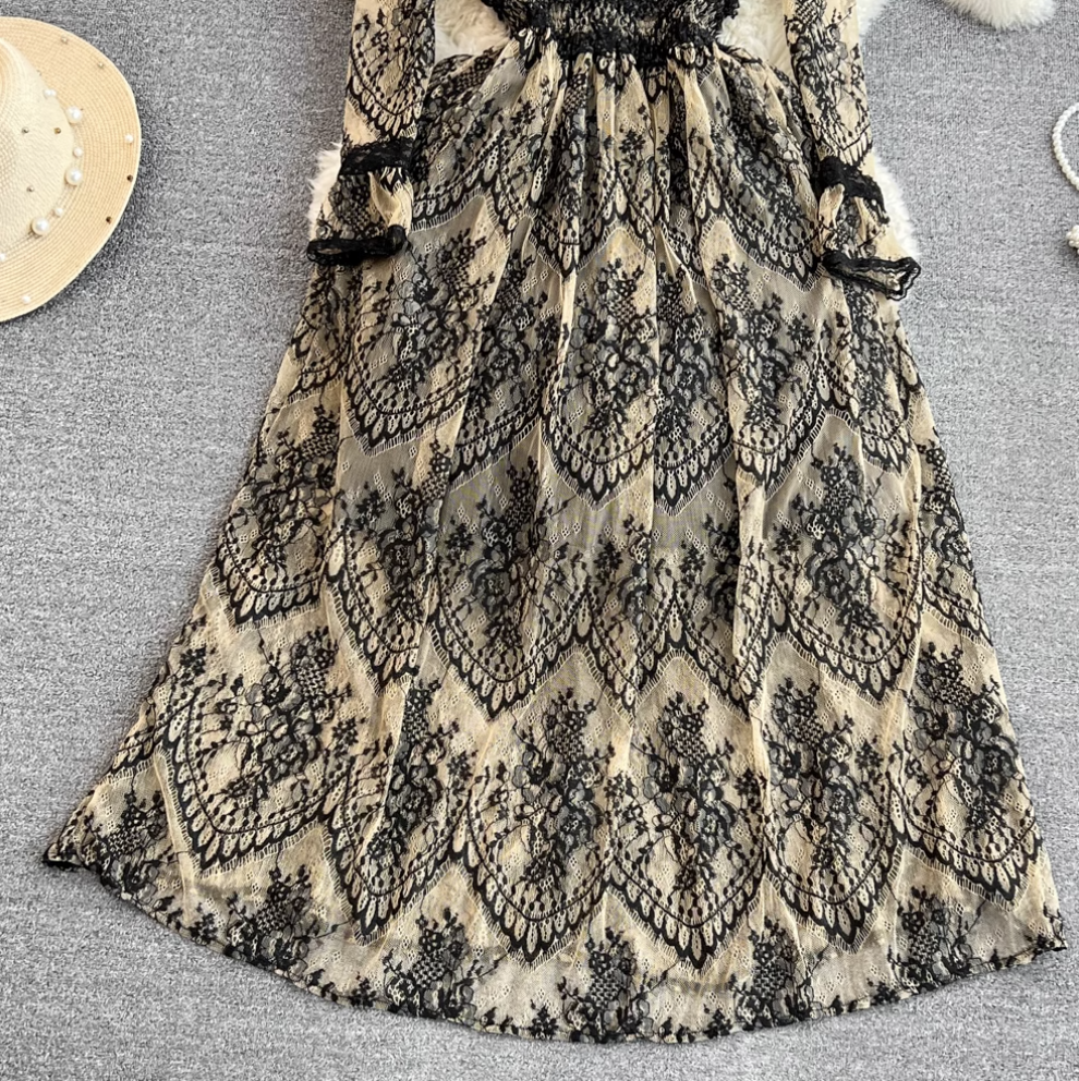 Elegant A-line Black Lace Dress