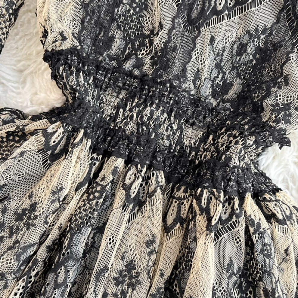 Elegant A-line Black Lace Dress