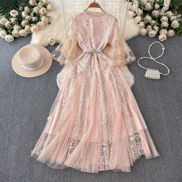 Pink Embroidered Princess Dress