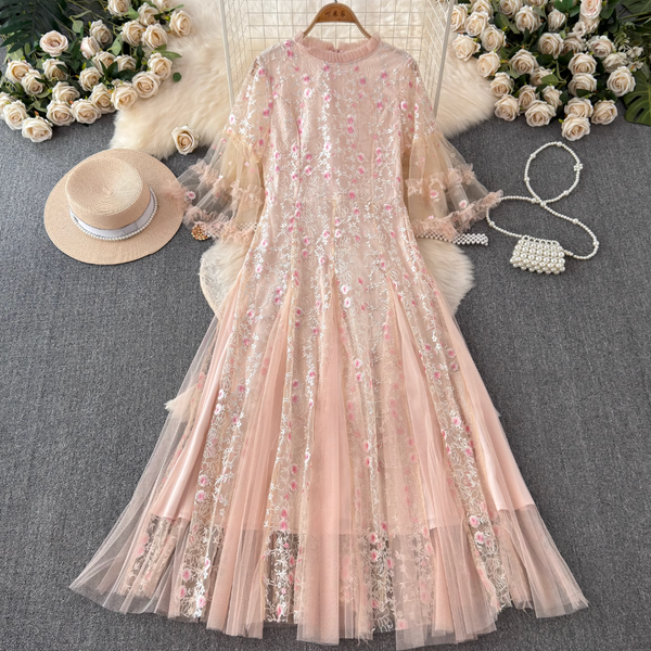 Pink Embroidered Princess Dress