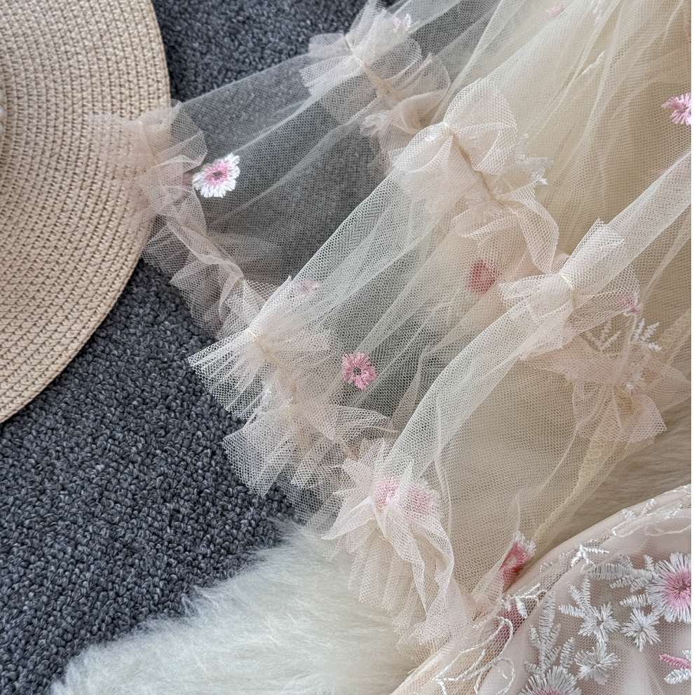 Pink Embroidered Princess Dress