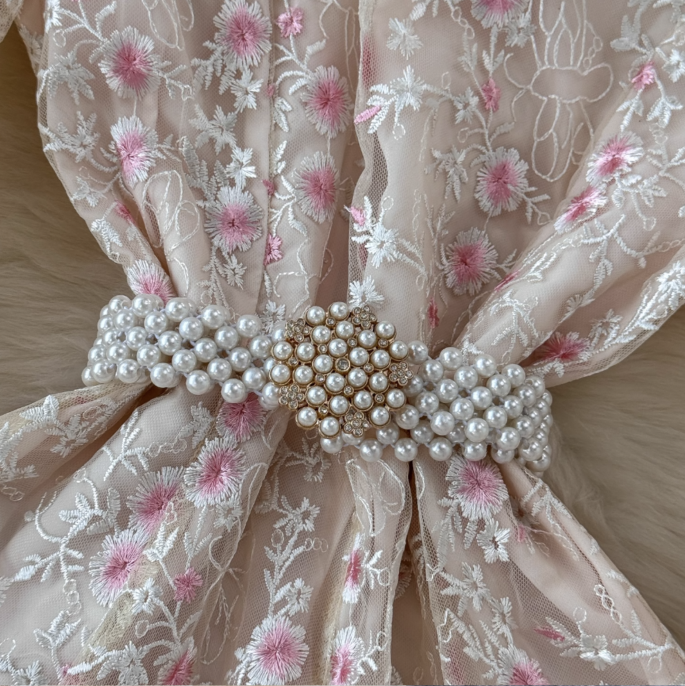 Pink Embroidered Princess Dress