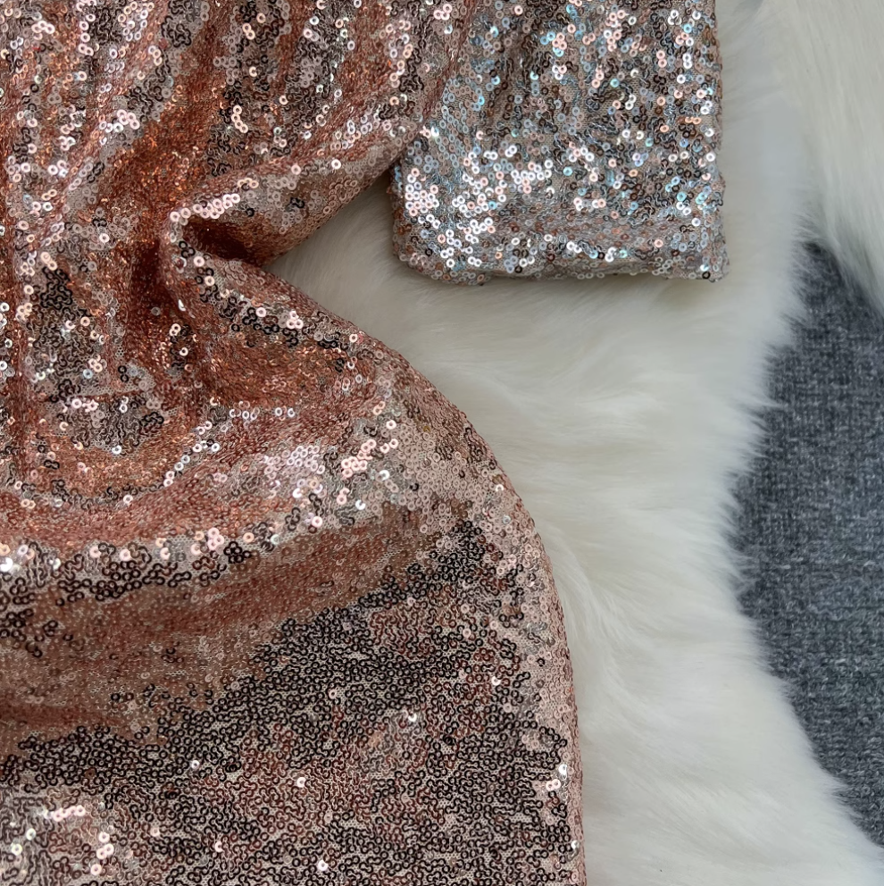 Gradient Color Sequined Fishtail Dress