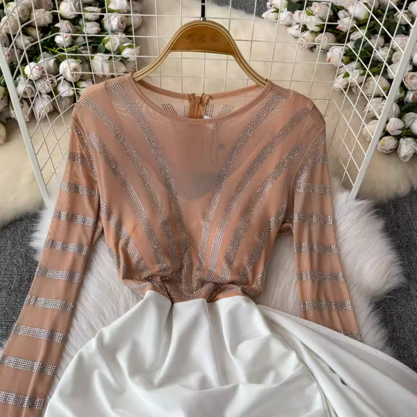 Irregular Design Mesh Patchwork Dress