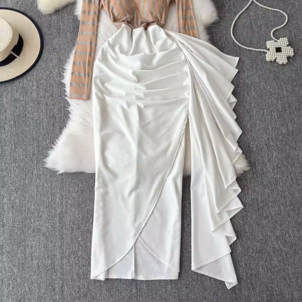 Irregular Design Mesh Patchwork Dress