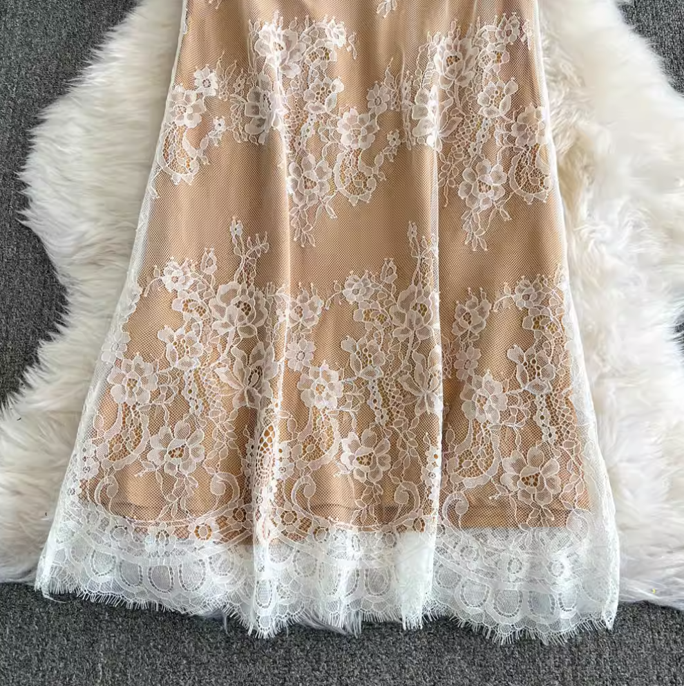 Niche 3d Floral Outwear & Slip Dress 2Pcs